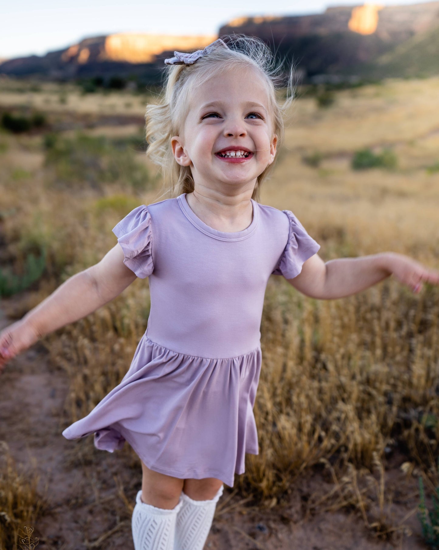 Mauve | Flutter Bodysuit Dress