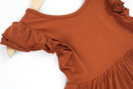 Pecan | Toddler Flutter Dress