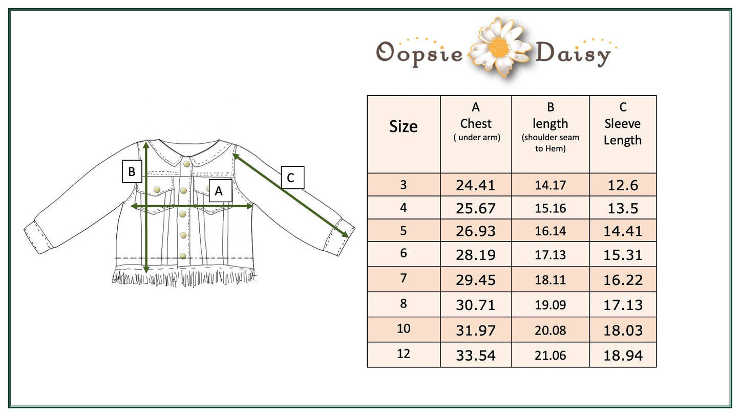 Kids Denim Long Sleeve Fringe Jacket