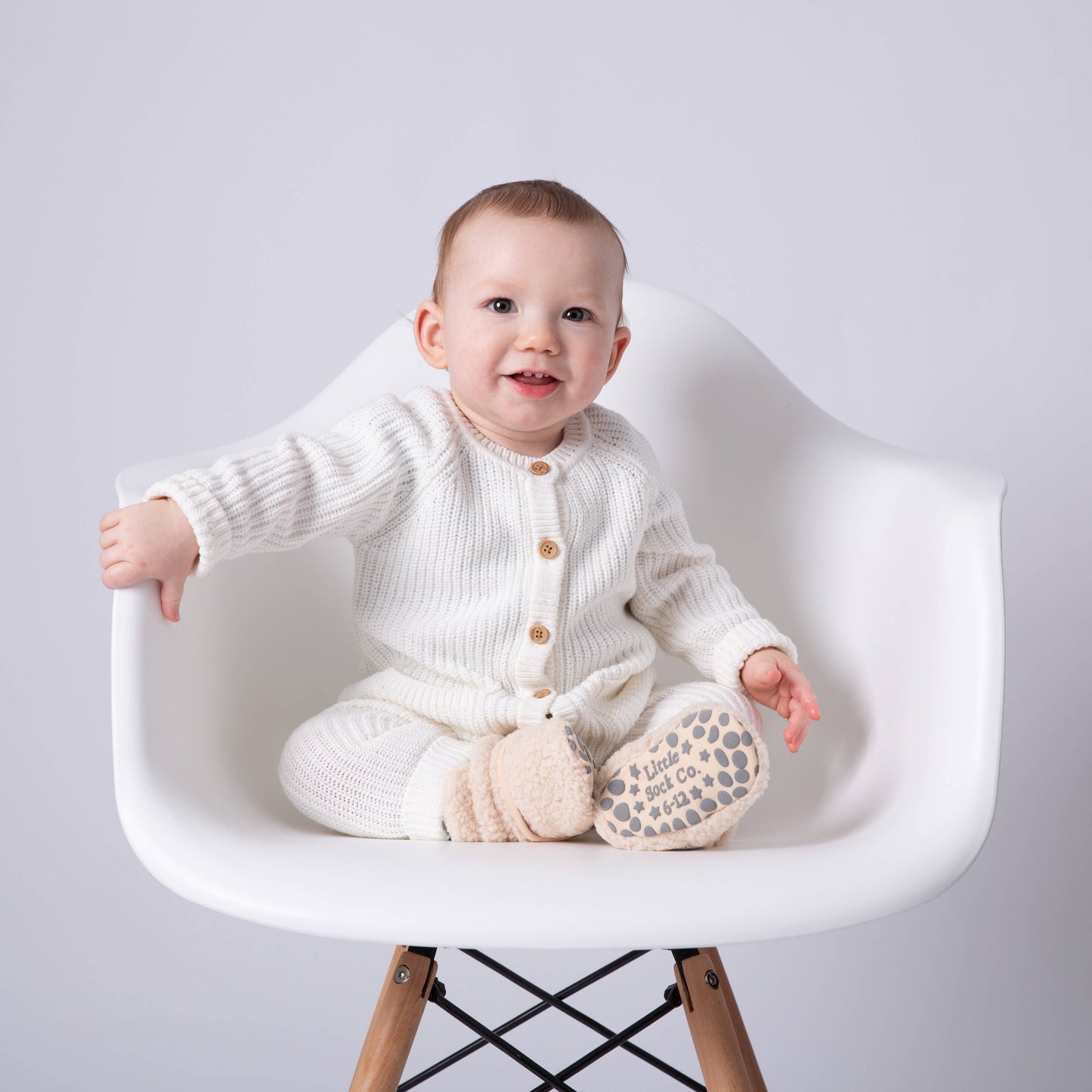 Stay-on, Non-Slip Booties - Perfect pram slipper - Sherpa : 12-18 months