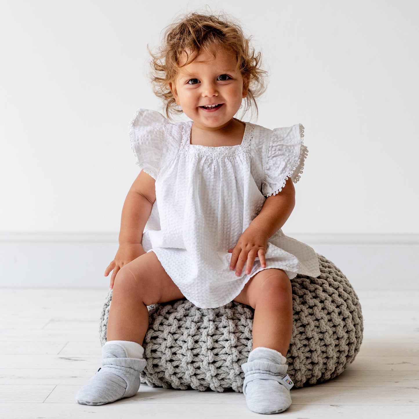 Stay-on, Non-Slip Bootie - Grey - Perfect baby Slipper: 12-18 months