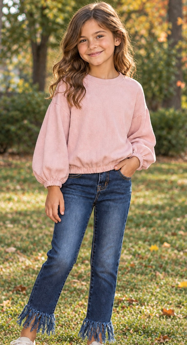 Pink Bubble Sleeve Tunic