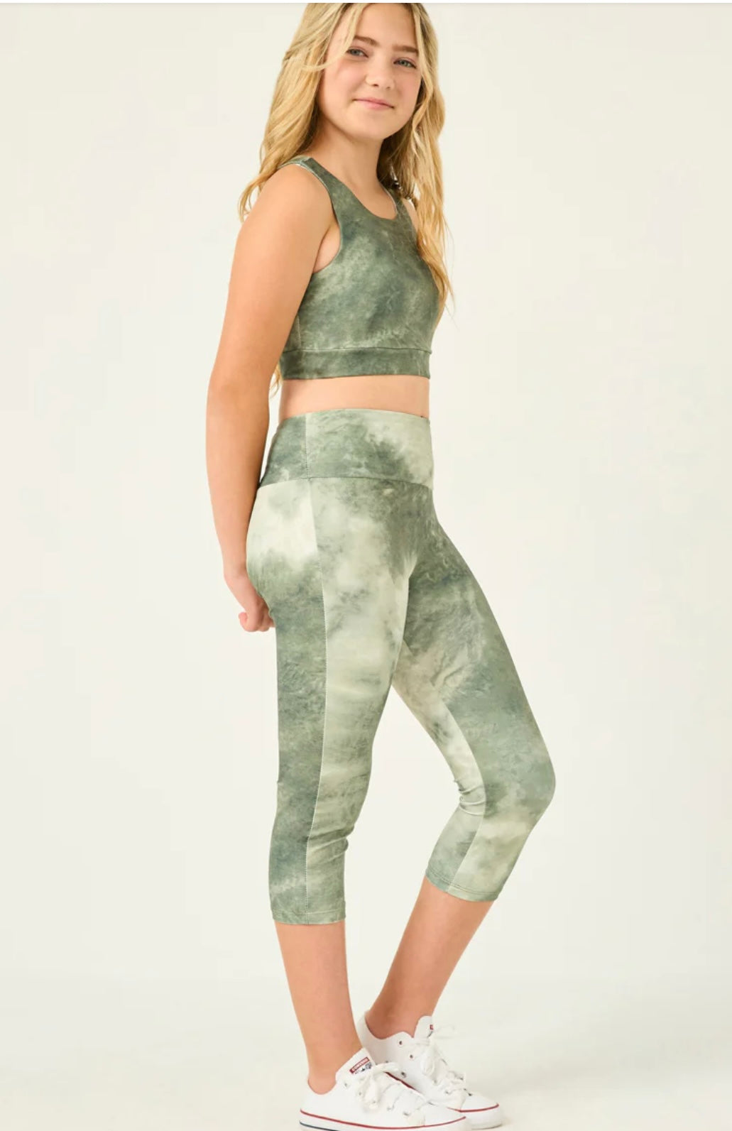 Olive Tie Dye Athletic Top