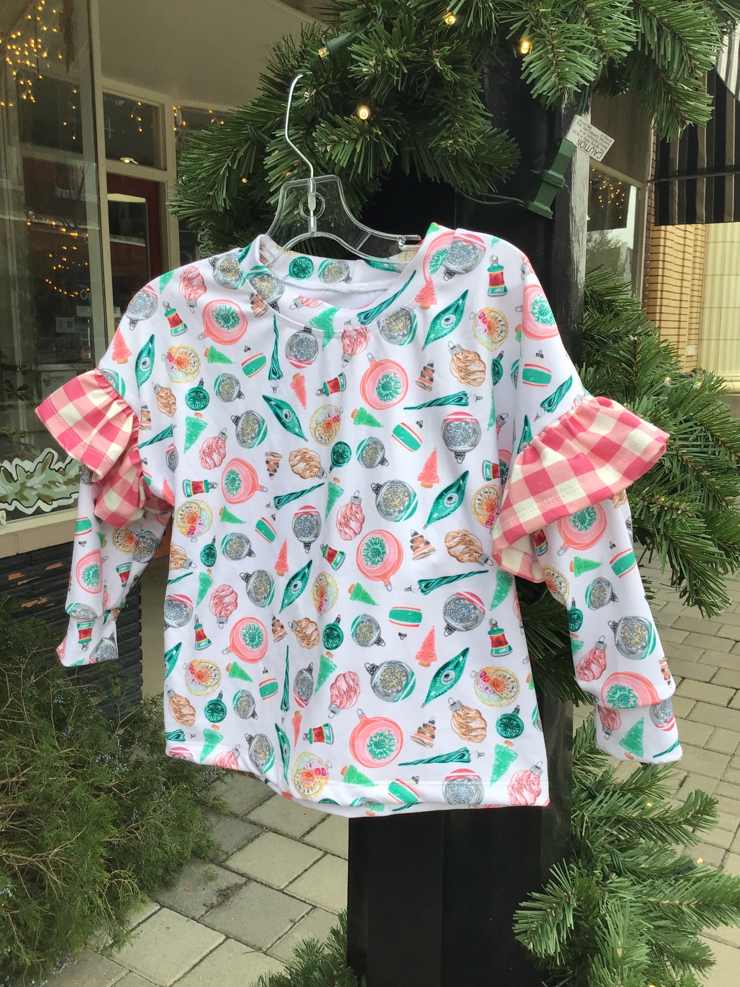 Pink Holiday Ruffle Shirt