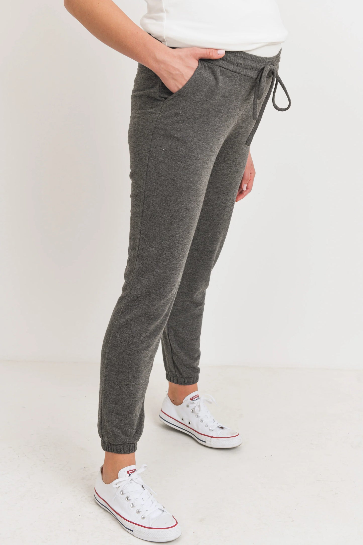 Two Toned Brushed Terry Maternity Sweatpants