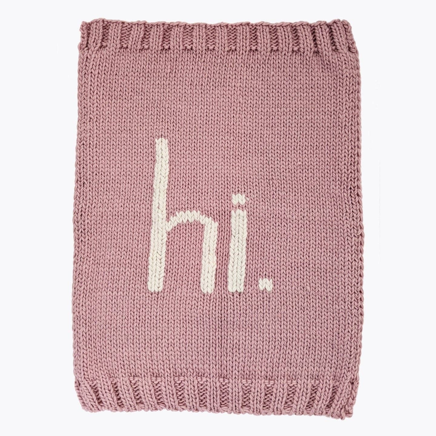 Hi. Hand Knit Baby Blanket and Hat