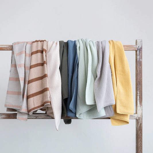 Cotton Baby Blanket with Lace