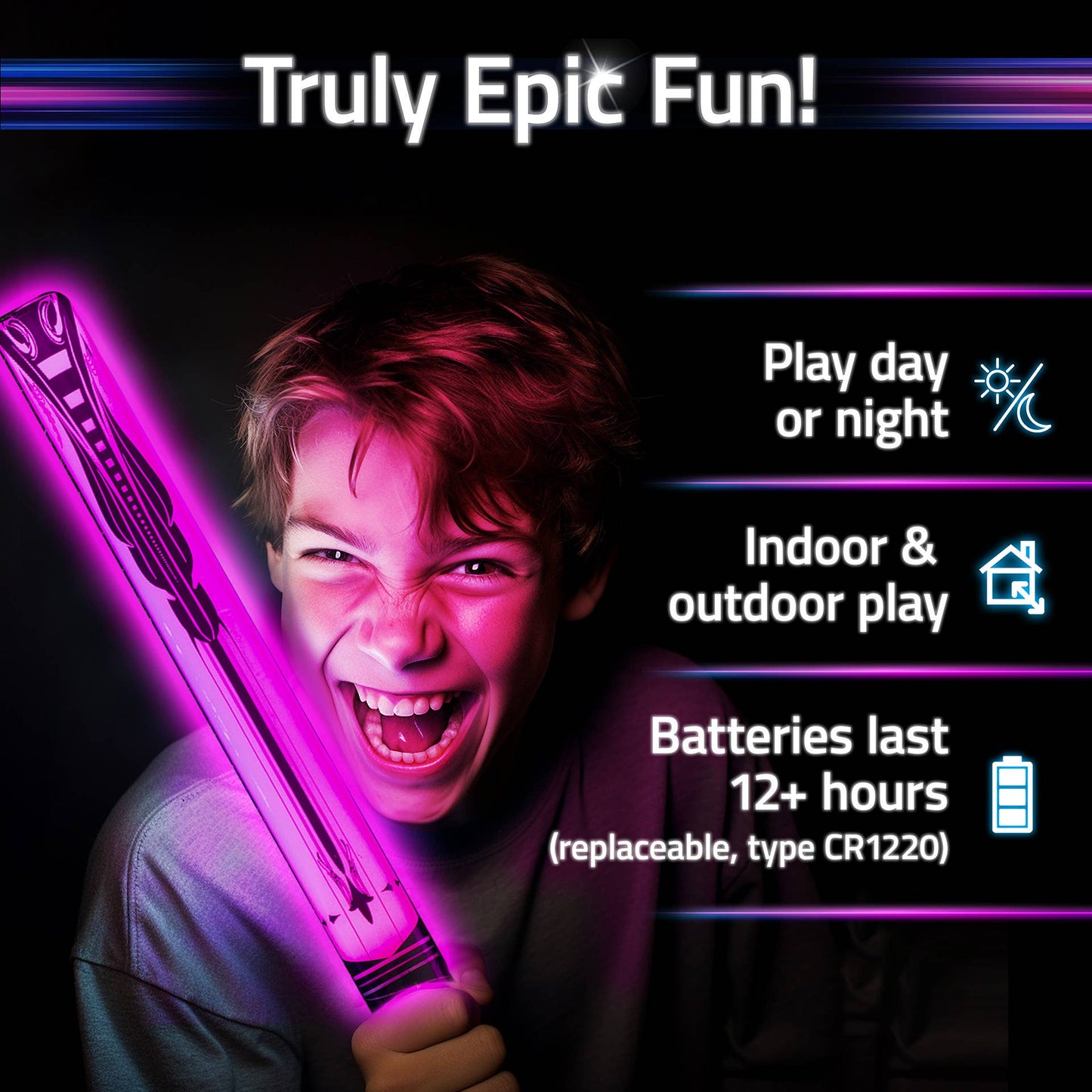Glow Battle: Glow in the Dark Game and Ninja Kids Toys