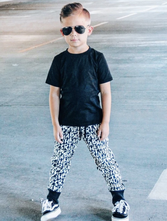 Jet Black Crew Neck Tee