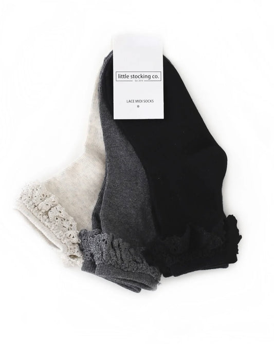 Midnight Lace Midi Sock 3-Pack