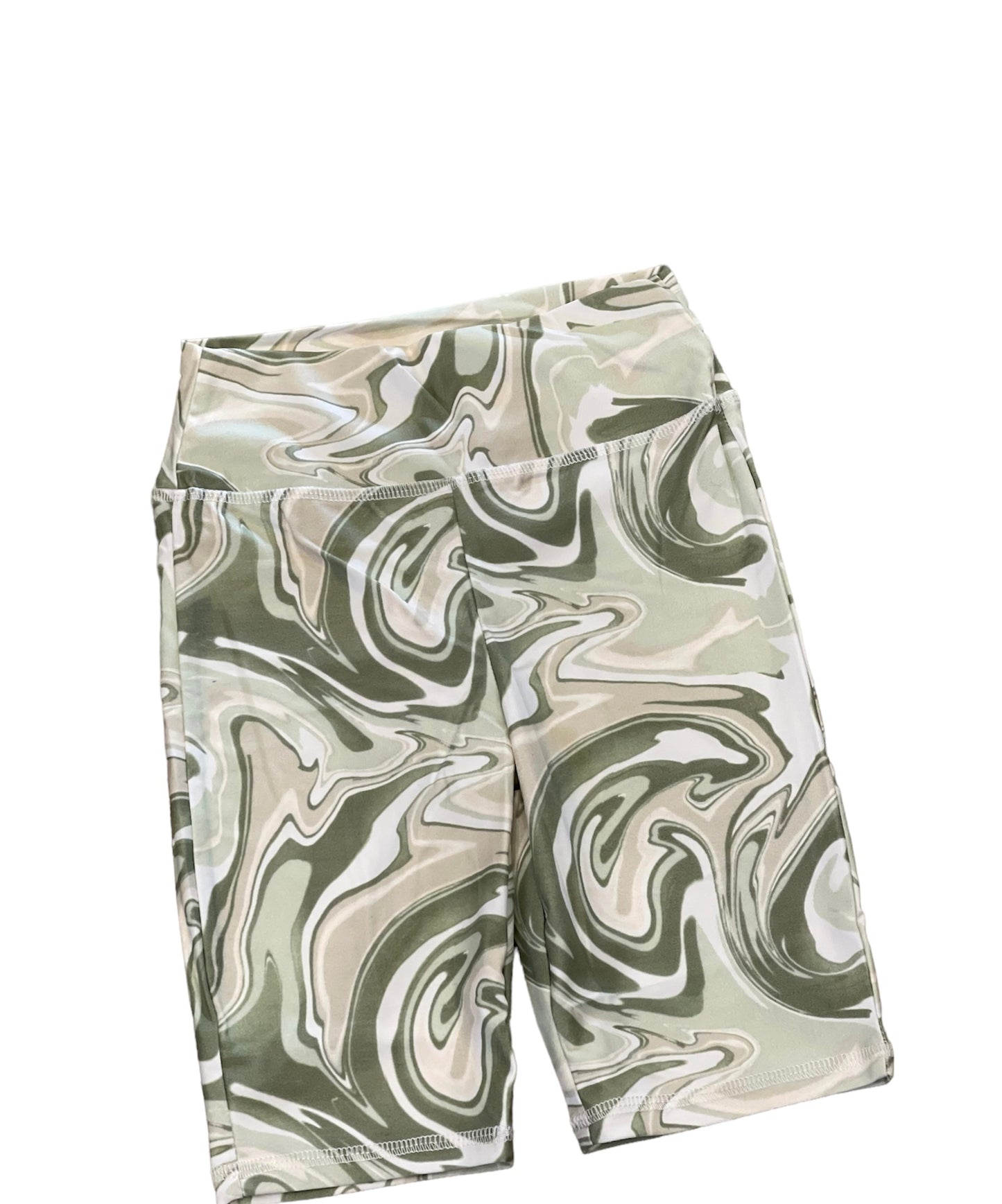 Green Tie Dye High Rise Shorts