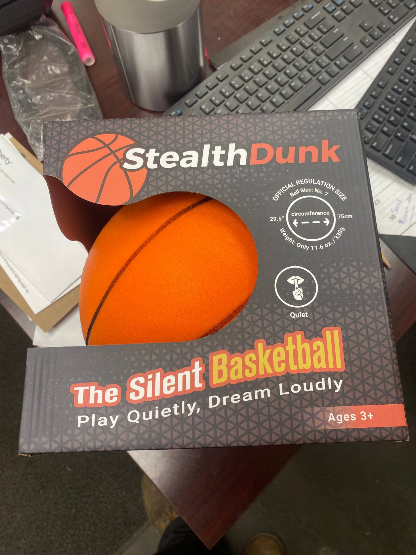 StealthDunk: The Silent Basketball - Multiple Sizes: Official Full Size No.7: 29.5" / 75cm