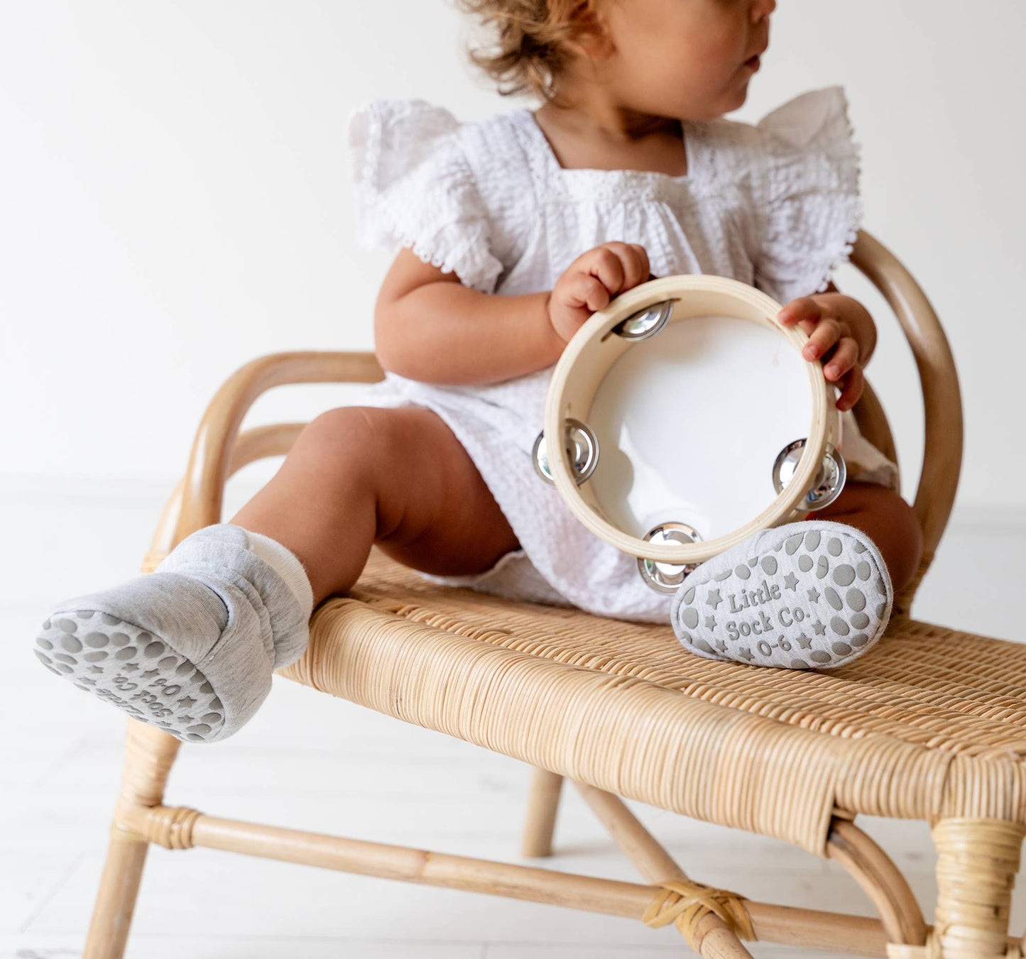Stay-on, Non-Slip Bootie - Grey - Perfect baby Slipper: 12-18 months