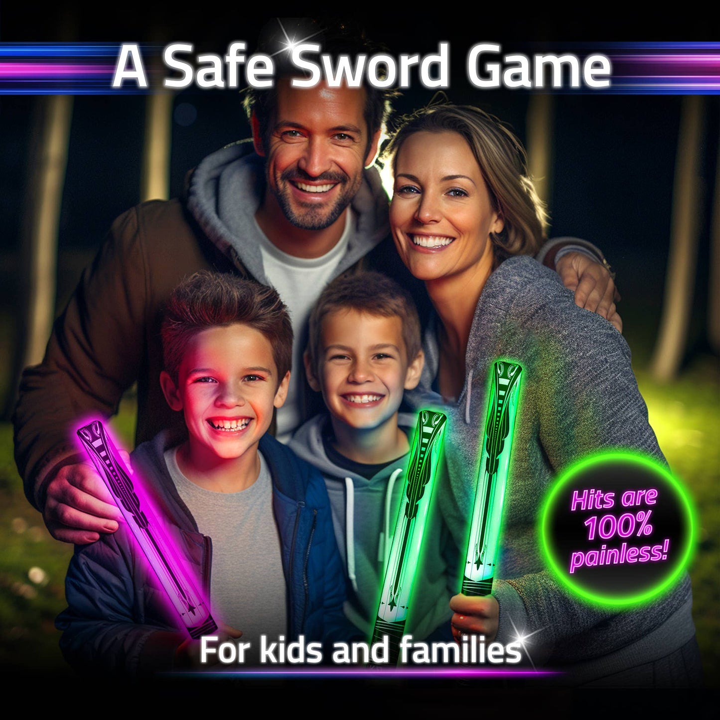 Glow Battle: Glow in the Dark Game and Ninja Kids Toys