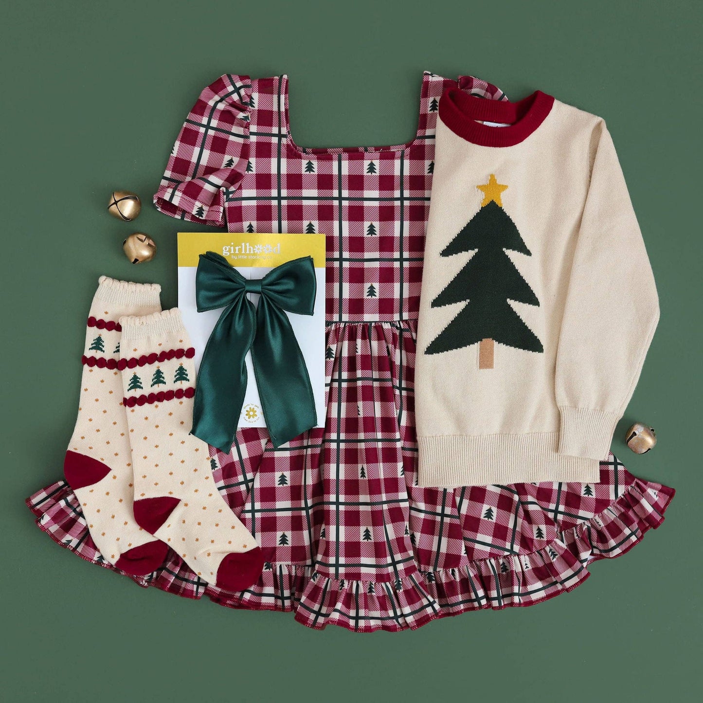 Tree Farm Scalloped Knee High Socks: 0-6 MONTHS