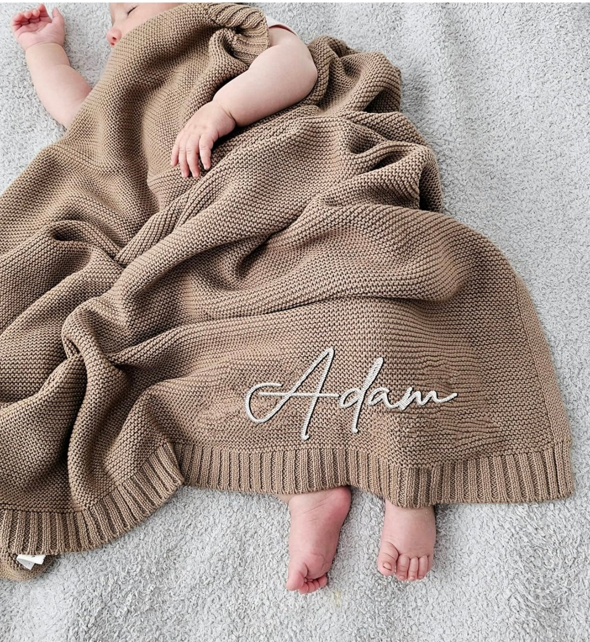 Knit Baby Blanket Personalized Extra Charge