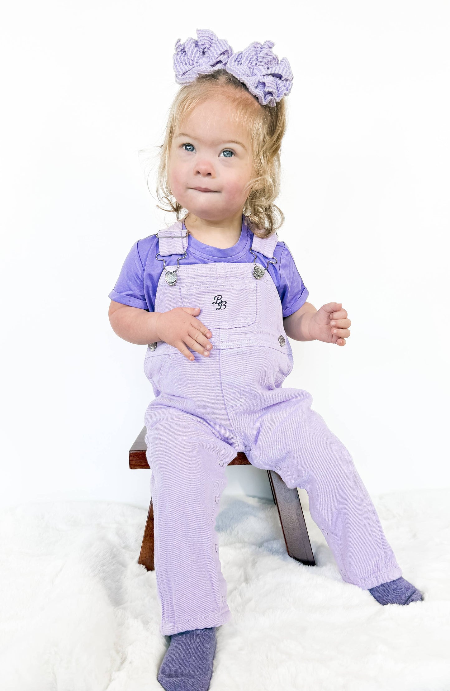 Lilac | Bamboo Lined Denim Overall: 7-8Y