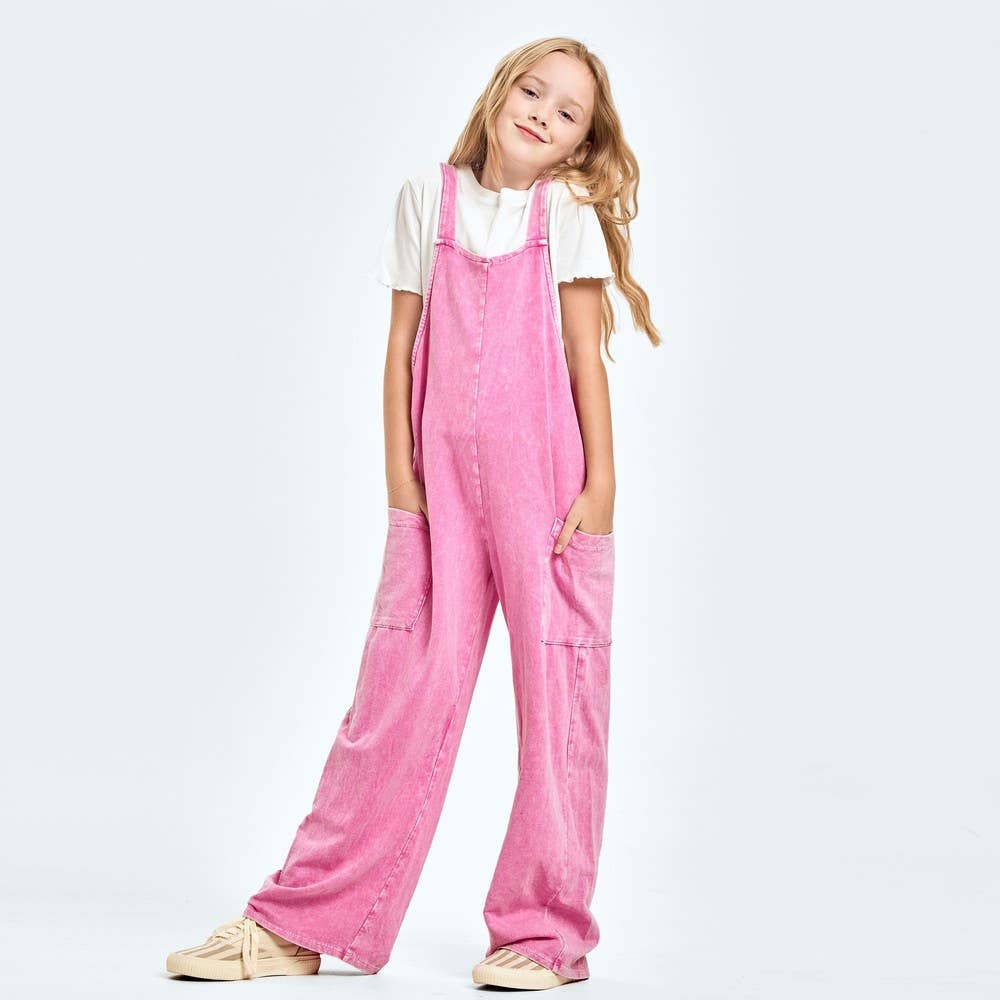 Mineral wash overall/jumpsuit/onesie: Charcoal / L