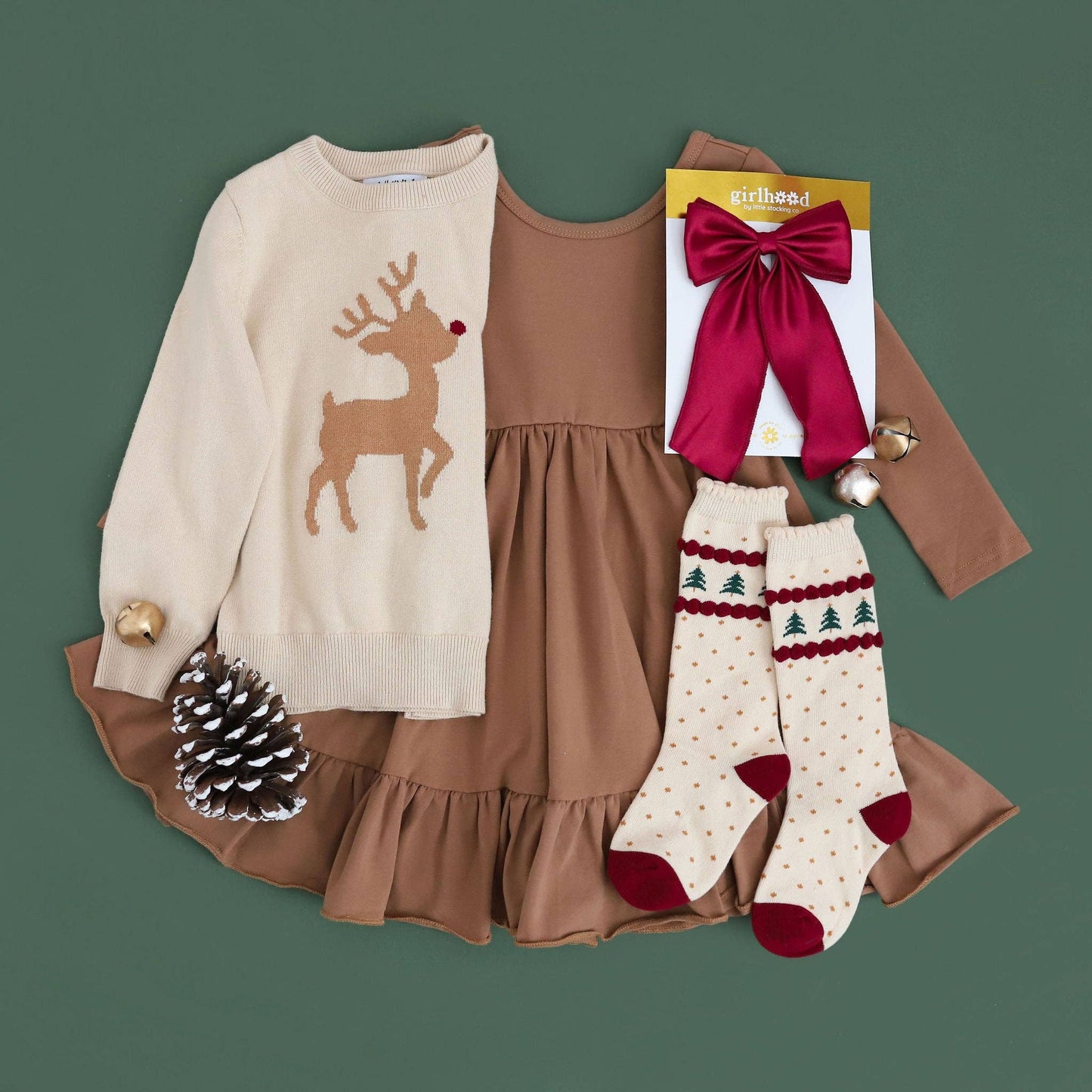 Tree Farm Scalloped Knee High Socks: 0-6 MONTHS