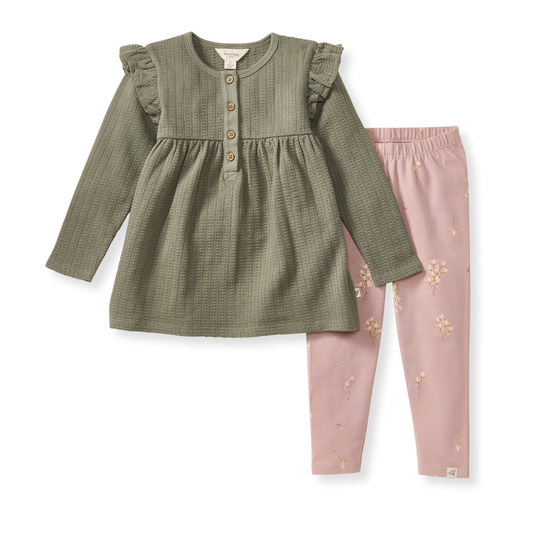Budding Beauty Infant Tunic Set: Tranquility / 0-3 Months