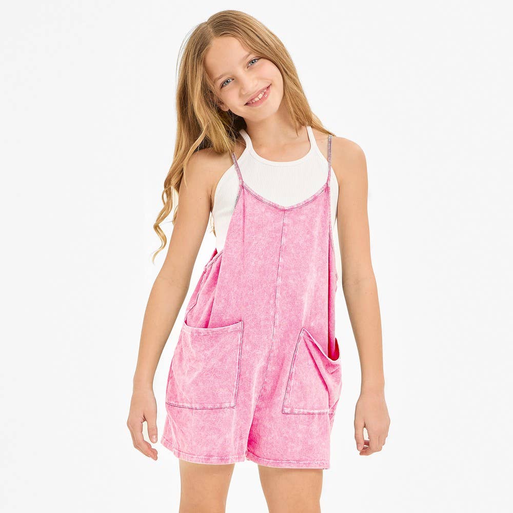 Two Pocket Mineral Wash Overall Romper