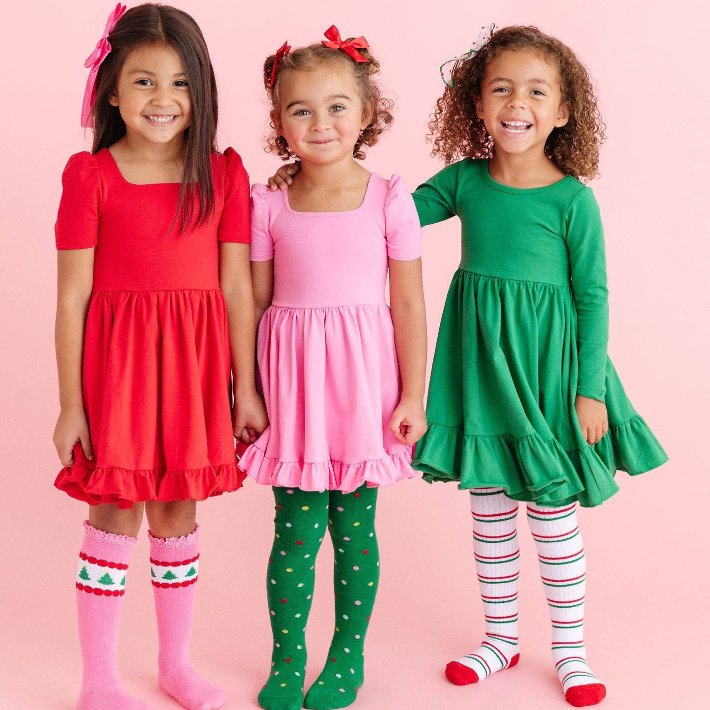 Pink Tree Lace Top Knee High Socks: 0-6 MONTHS