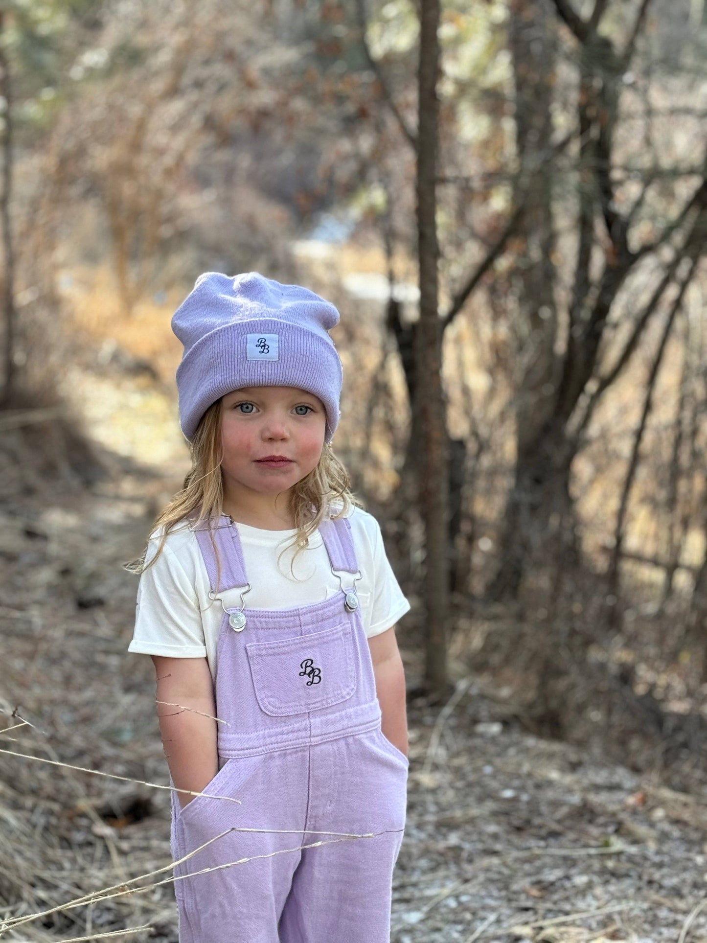 Lilac | Bamboo Lined Denim Overall: 7-8Y