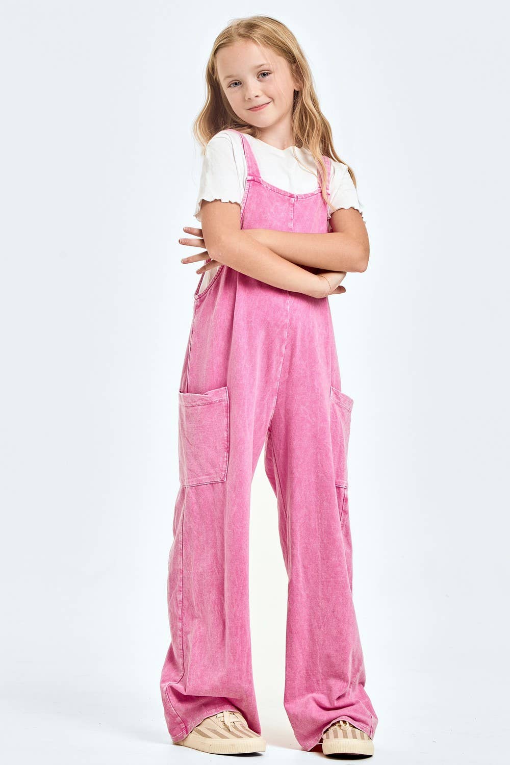 Mineral wash overall/jumpsuit/onesie: Charcoal / L