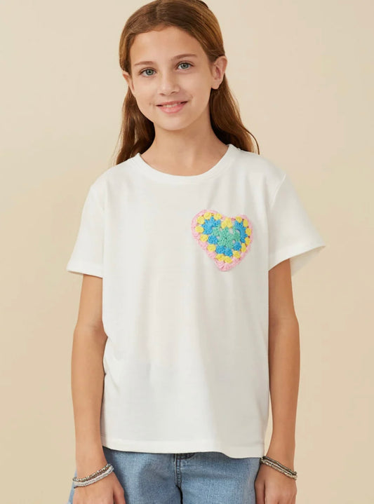 Mommy and Me Crotchet Heart Pocket Tee