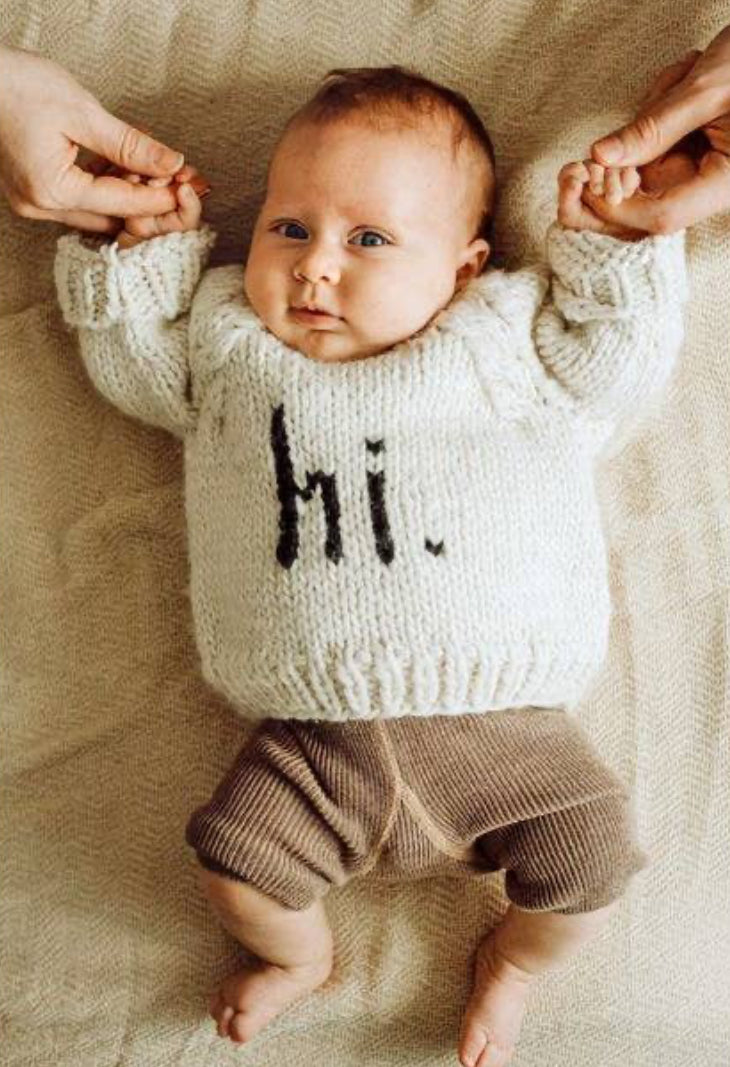Hi. Rosy Crew Neck Sweater Baby & Toddler