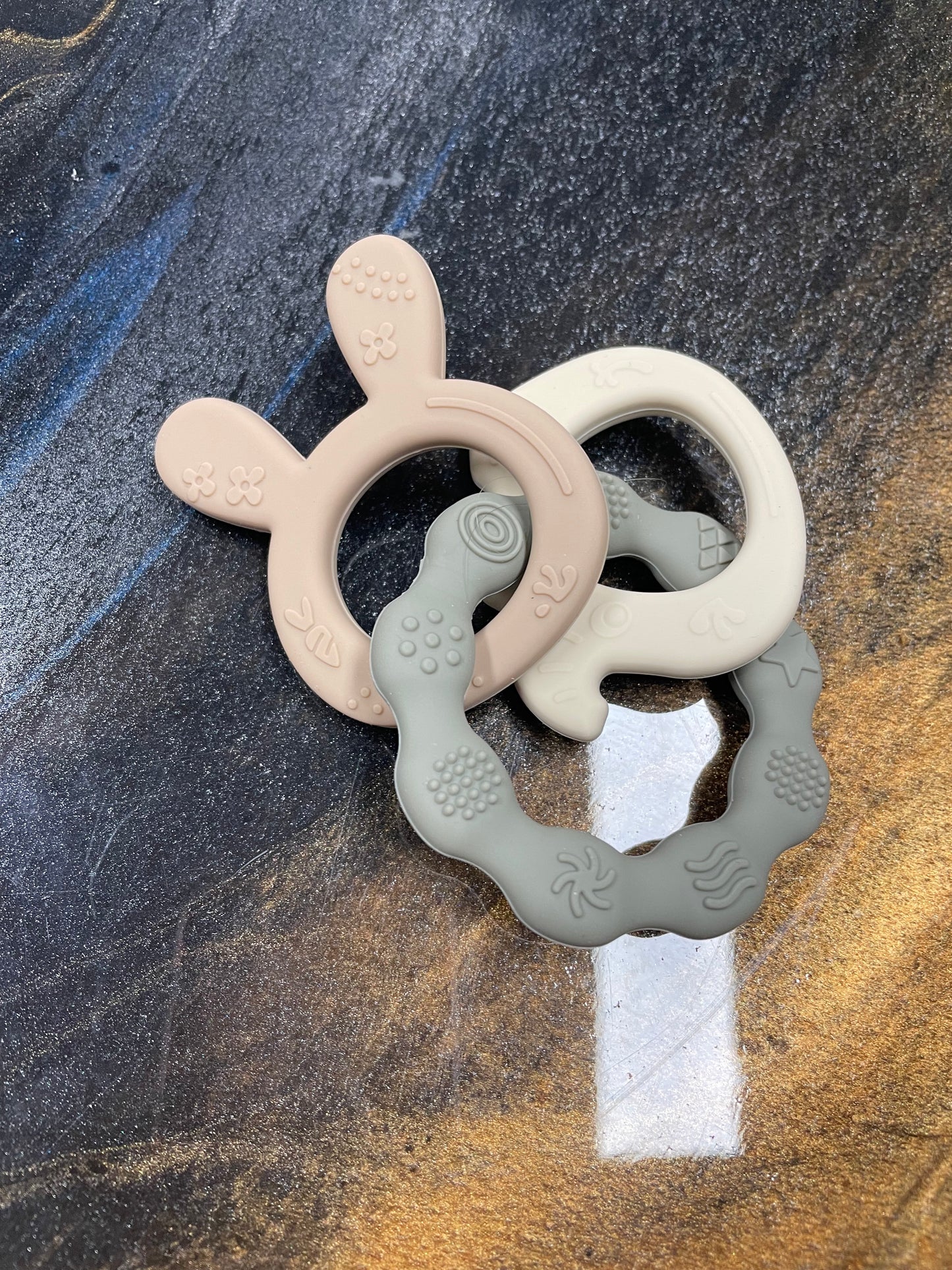 Rabbit Silicone Beaded Ring  Teether