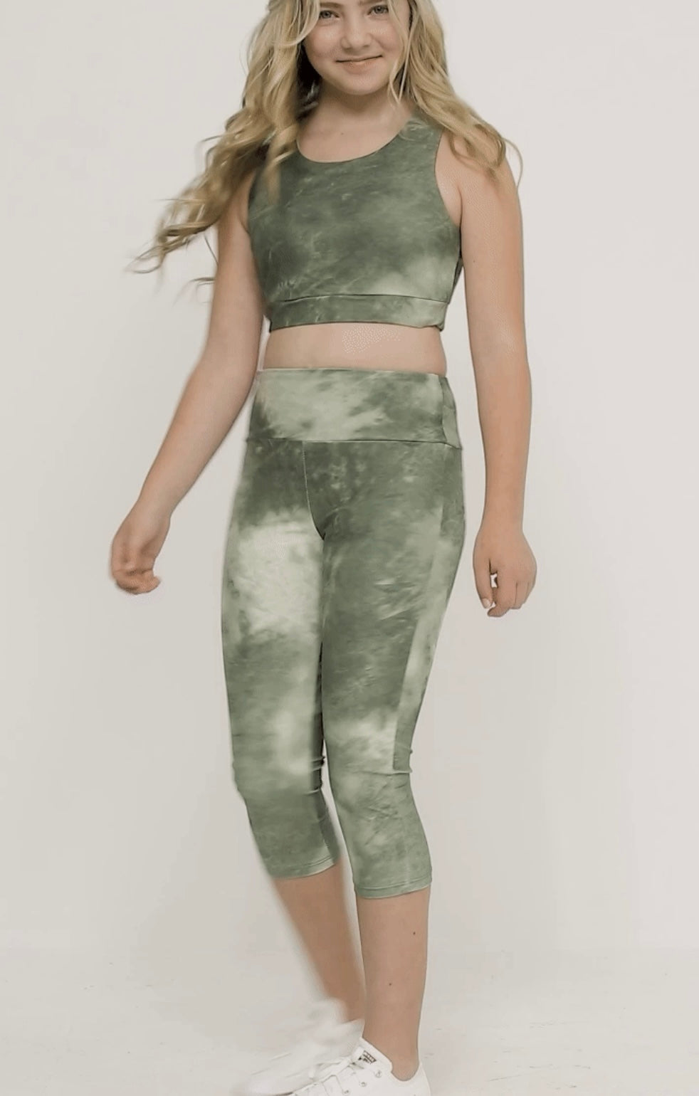 Olive Tie Dye Athletic Top