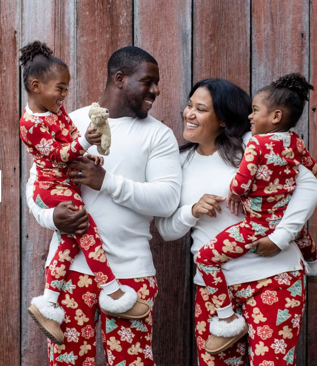 Family Holiday Pajamas Gingerbread Bake