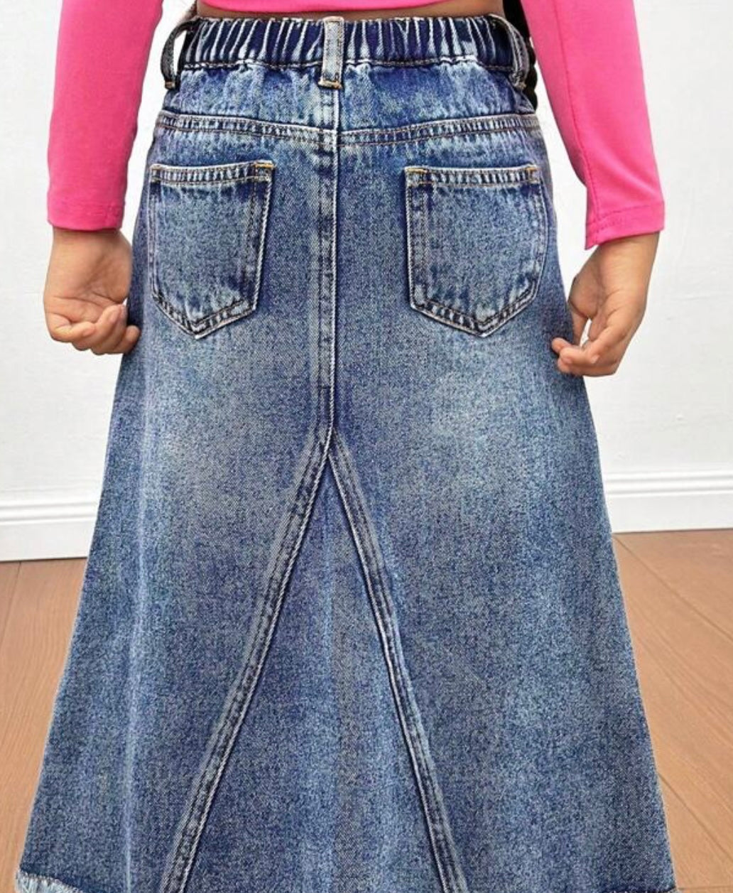 Long Denim Sassy Skirt