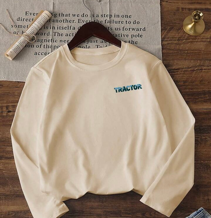 Oatmeal Tractor Long Sleeve Shirt