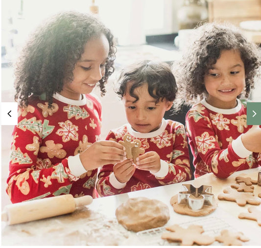 Family Holiday Pajamas Gingerbread Bake
