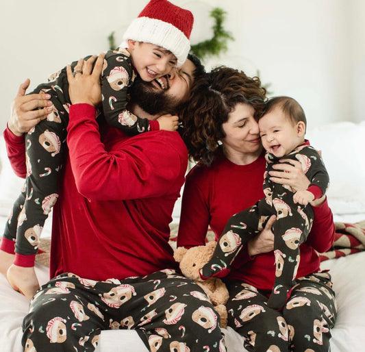 Family Holiday Pajamas Candy Cane Bears