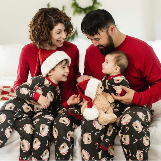 Family Holiday Pajamas Candy Cane Bears