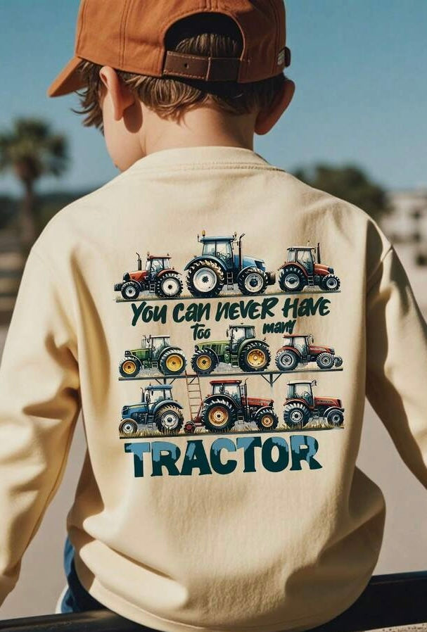 Oatmeal Tractor Long Sleeve Shirt