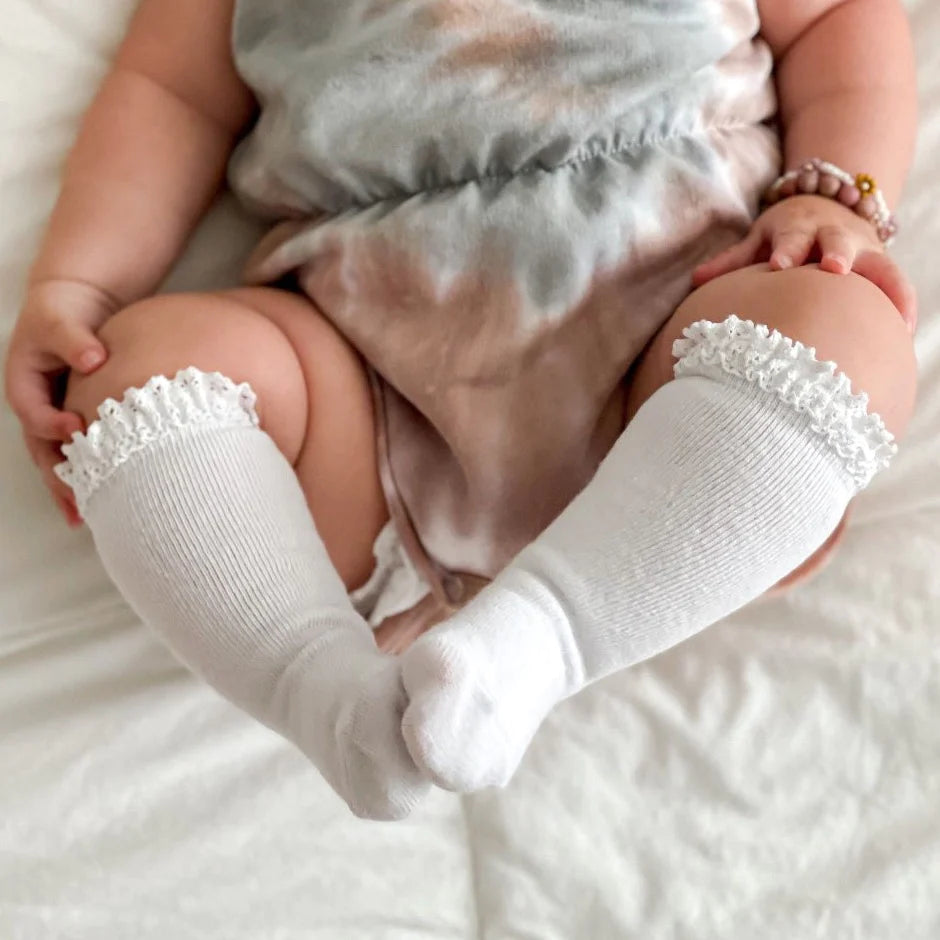 Lace Top Knee High Socks