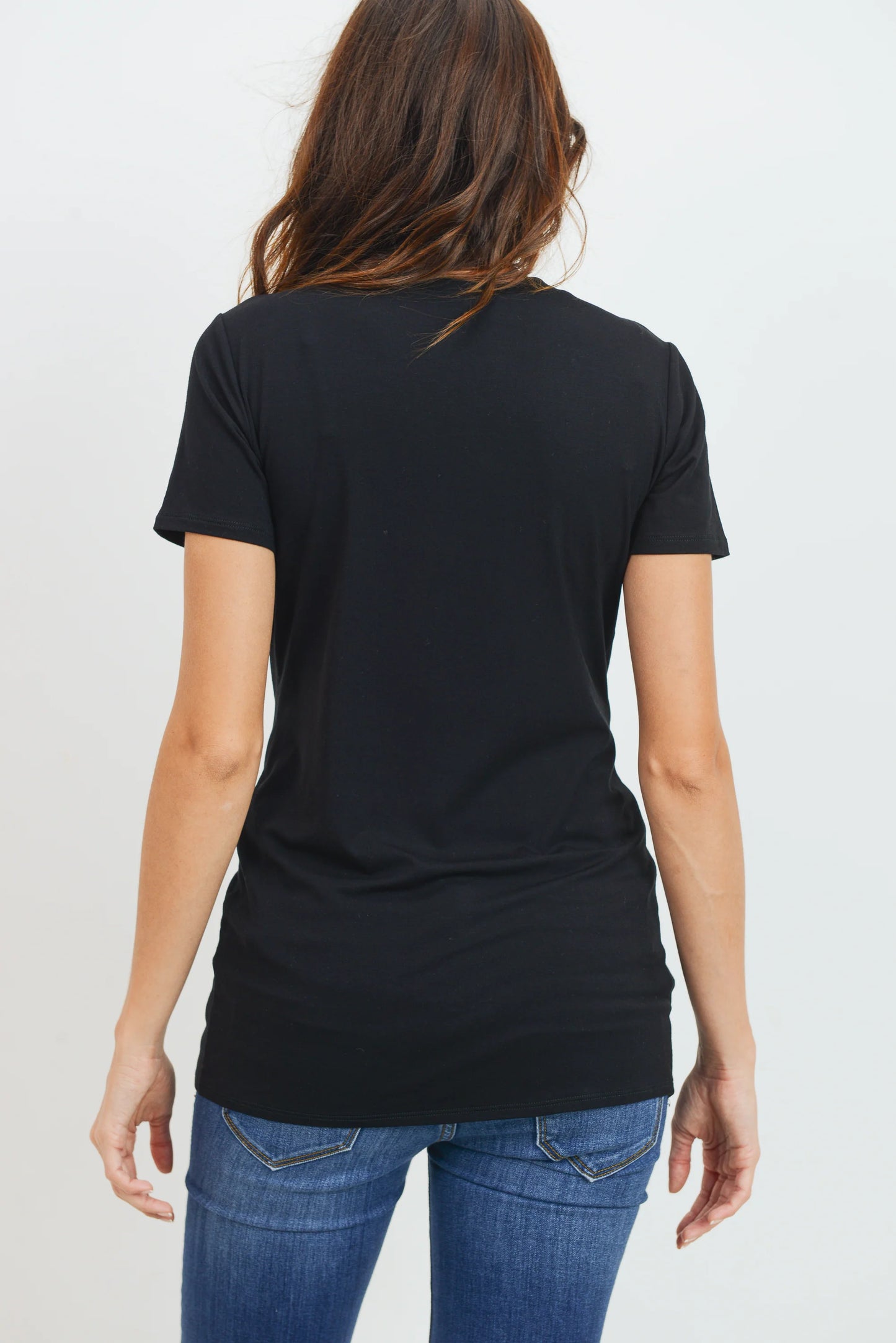 Modal Jersey Round Neck Maternity Short Sleeve Top