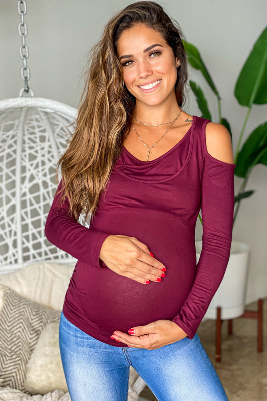 Maternity Top with Open Shoulder