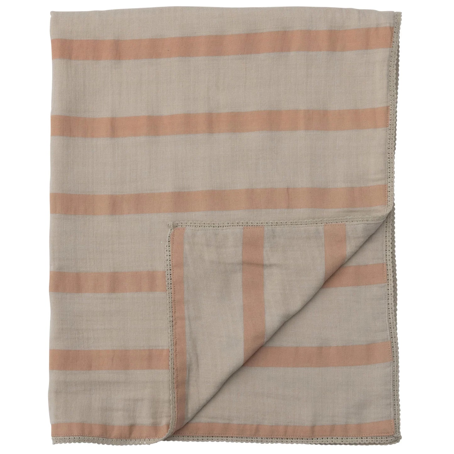 Cotton Baby Blanket with Lace