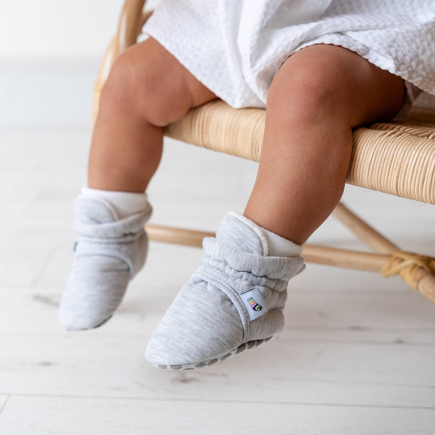 Stay-on, Non-Slip Bootie - Grey - Perfect baby Slipper: 12-18 months