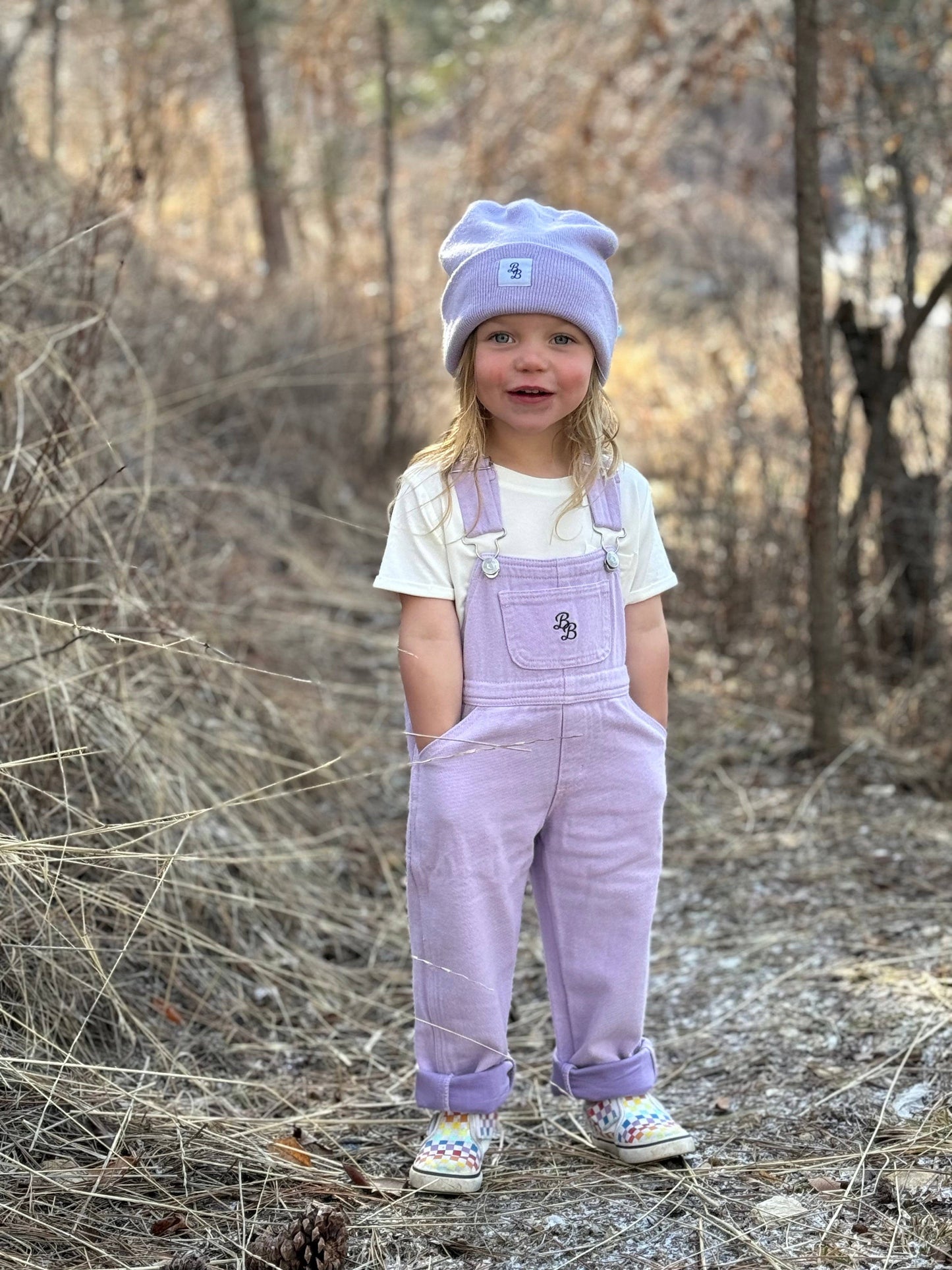 Lilac | Bamboo Lined Denim Overall: 7-8Y