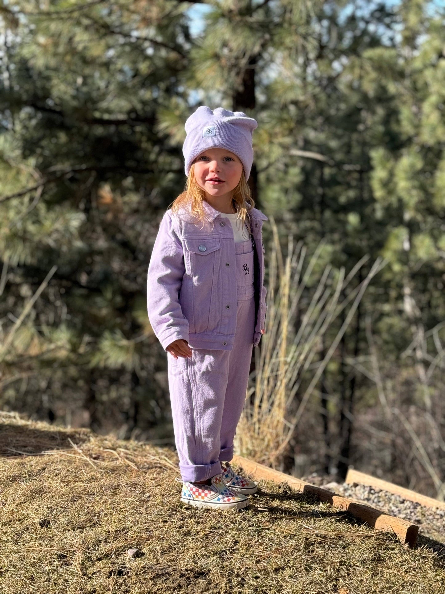 Lilac | Bamboo Lined Denim Overall: 7-8Y