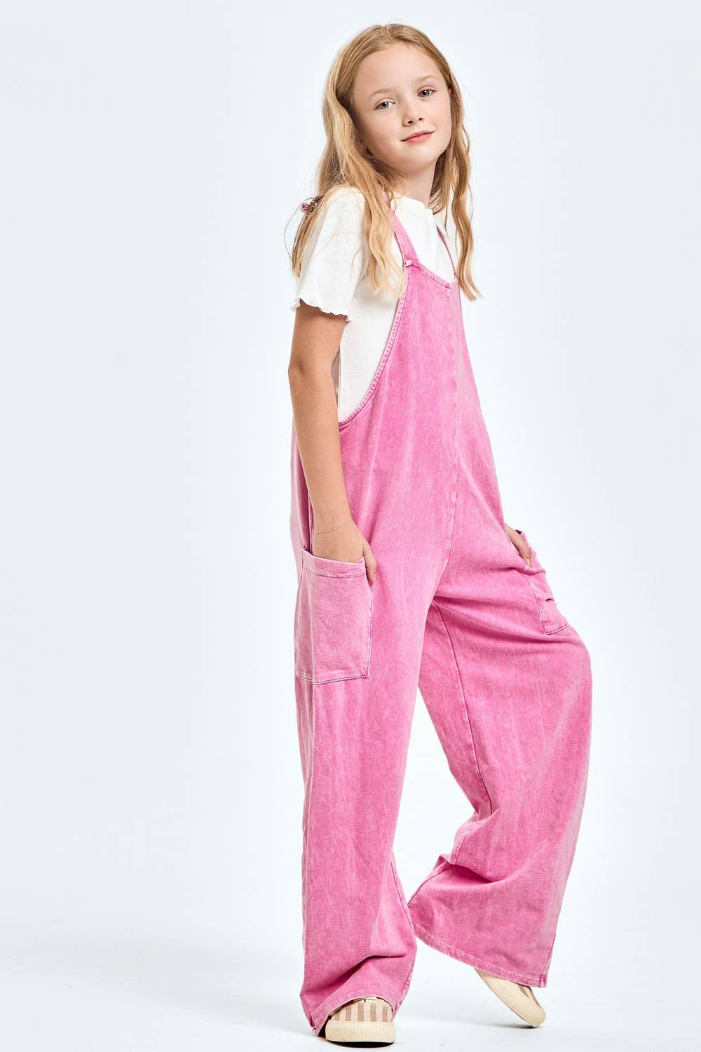 Mineral wash overall/jumpsuit/onesie: Charcoal / L