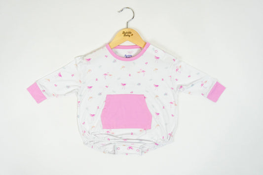 Flamingo Long Sleeve Bubble Romper