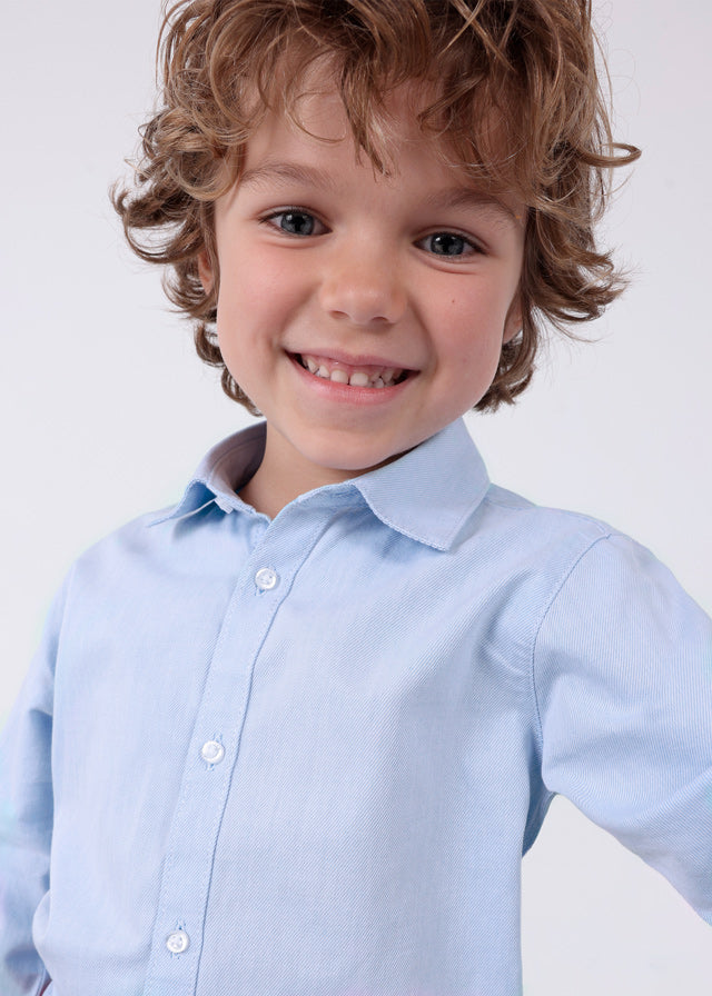 Basic Long Sleeve Blue Shirt