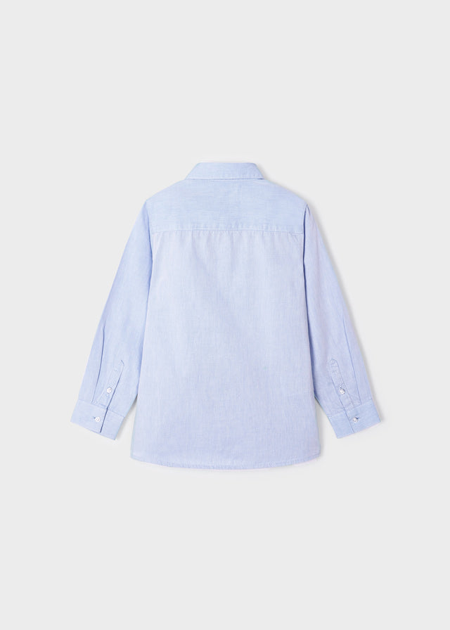Basic Long Sleeve Blue Shirt